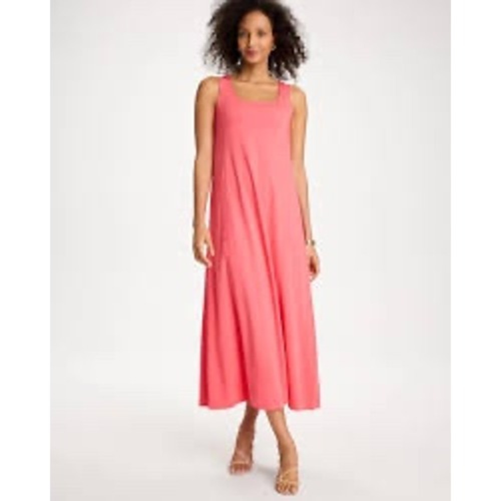 Chico's Zenergy Maxi Dress Women Size 0 Coral Pink Excellent Sleeveless Pockets